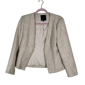 Mina Self Ta Open Front Blazer Jacket Womens M Preppy Corpcore Office Casual